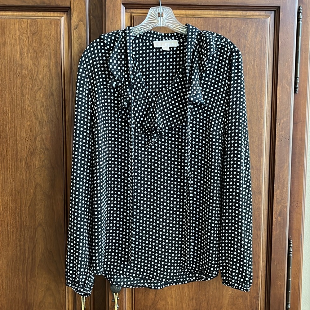 Michael Kors black & white dot Blouse